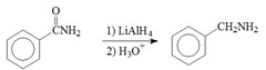 How does LiAlH4 react with benzamide?