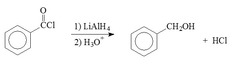 How does LiAlH4 react with benzoyl chloride?